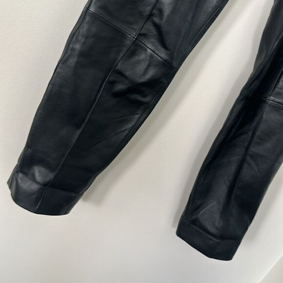 VICTORIA BECKHAM Lamb Leather Straight Leg Pants 8 - Picture 5 of 11
